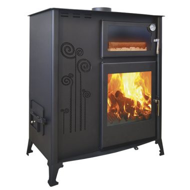 Estufa de pellet orujo y leña  Joima sin electricidad 10,5  kw de pellets ,13,9 de orujo y 12,1 de leña modelo eco valle