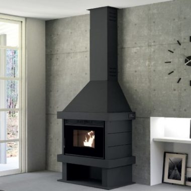 Chimenea metalica de pellet Fm 11,5 KW - Modelo CP-170 K NEGRO