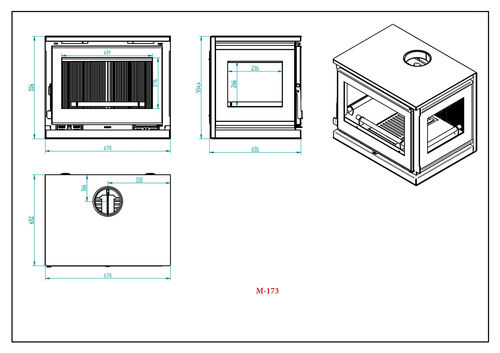 Estufa de Leña FM modelo- M-173 FK - Imagen 3