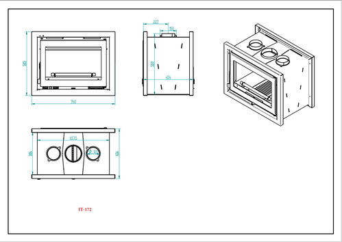 INSERTABLE DE LEÑA FM MODELO IT-172 - Imagen 3